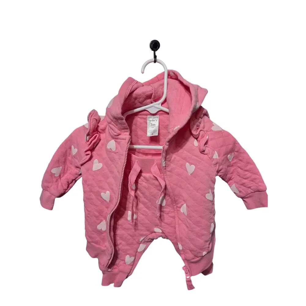 Pink Hearts Quilted Hoodie Set - Carter's - 3mo